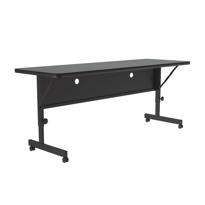 Table de luxe à plateau rabattable 24 po x 72 po Correll, plateau en stratifié à haute pression en hickory colonial, poste de travail à hauteur réglable avec panneau de modestie (Pit2472-53)