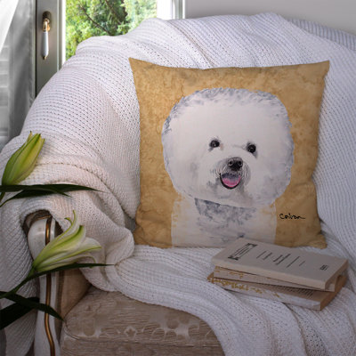 Bichon Frise Outdoor Reversible Throw Pillow
