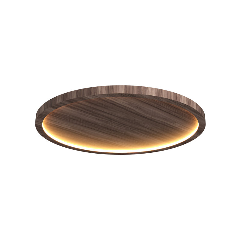 Plafonnier encastré 1 lumière DEL Naiá, Noyer américain, H 2,54 po x l 21,26 po x P 21,26 po