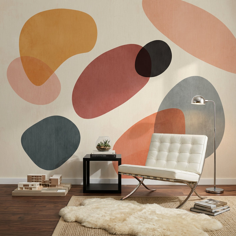 Décoration murale Mid Mid Century Modern, Non tissé, 200 po x 120 po