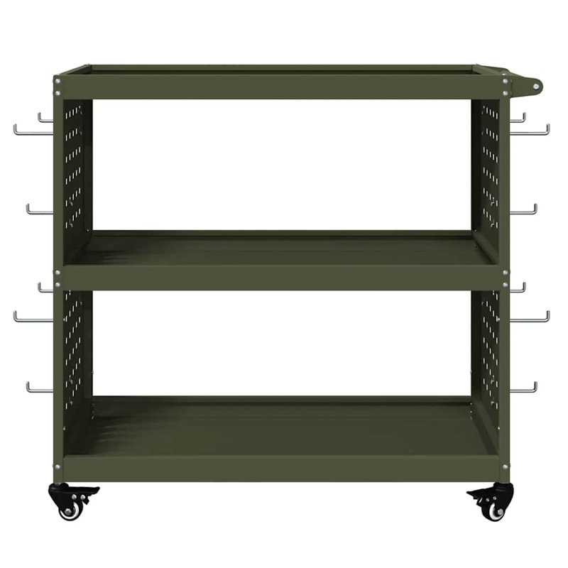 Tool Trolley With Shelf 75 X 35 X 73 Cm Cold-Rolded Steel, Olive Green