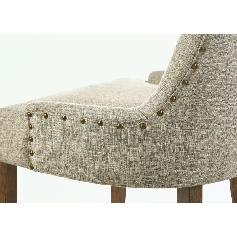 ensemble de 2 chaises d'appoint avec dossier capitonné, Naturel, Mélange de polyester beige 