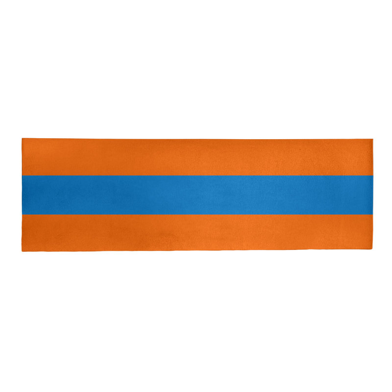 Tapis orange/bleu tissé à plat Miami, Tapis de couloir 2 pi 6 po x 8 pi