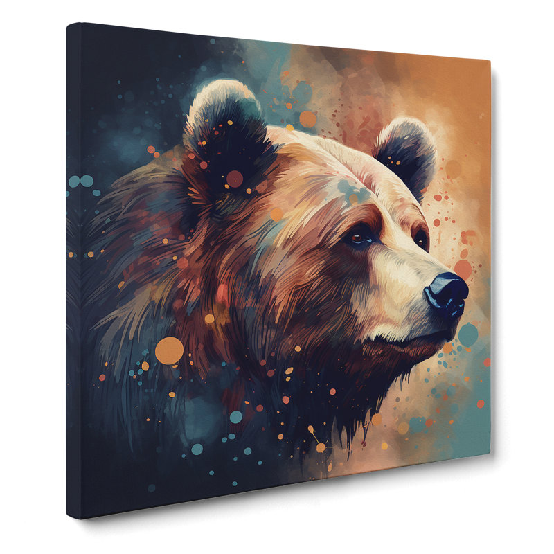 Bear Graphic Art - Wrapped Canvas - Framed Print, 50cm H x 50cm W x 3cm D