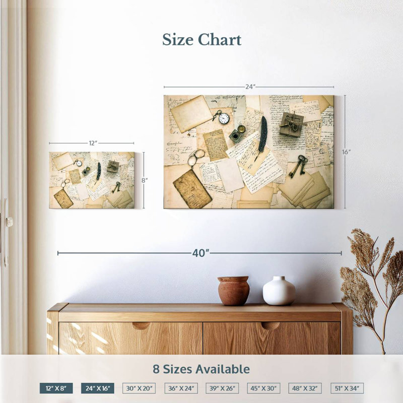 Senne lettres antiques, H 8 po x l 12 po