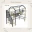 Lit mezzanine en métal avec toit et boîte de rangement-987111333