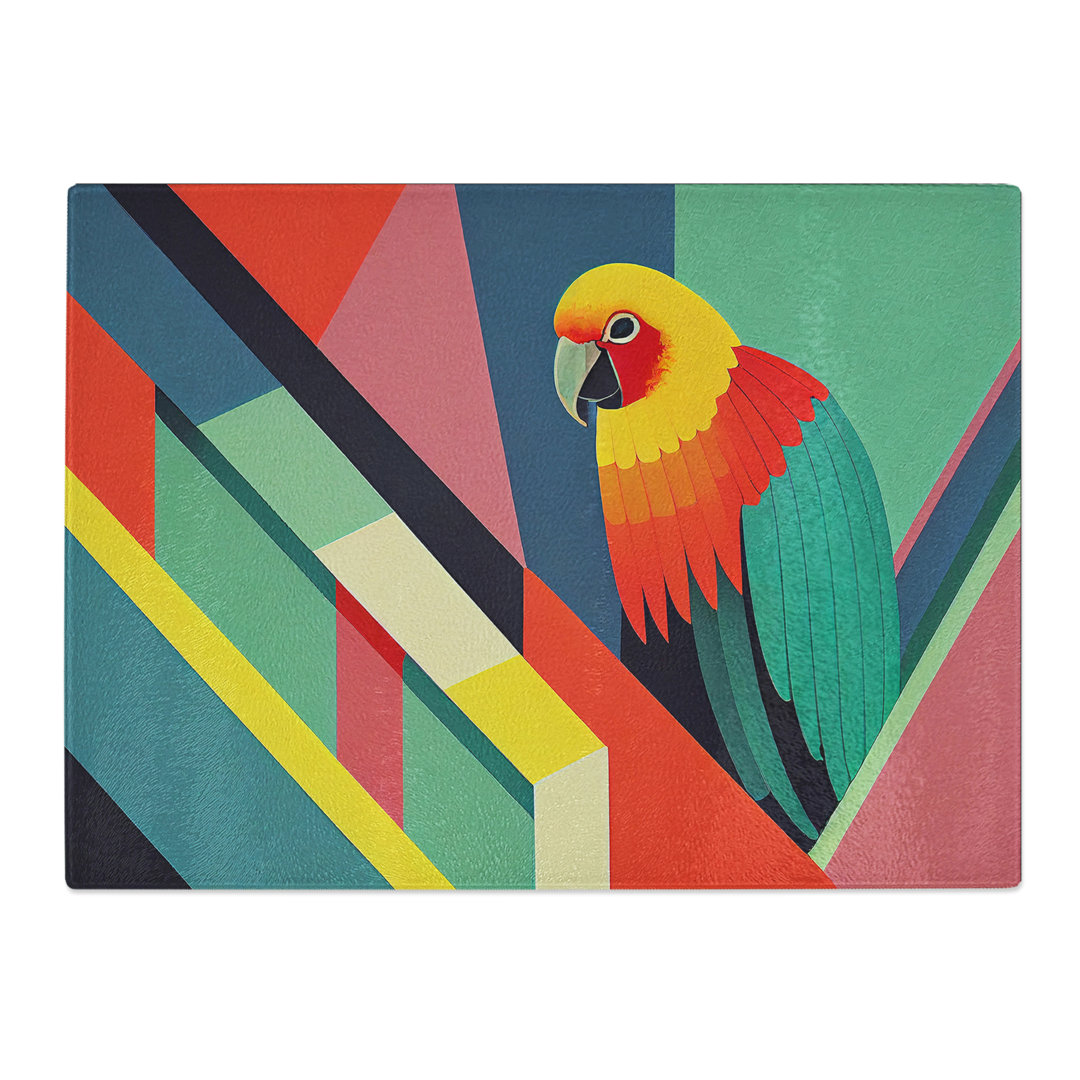 Parrot Abstract Vol.1  Glass Chopping Board