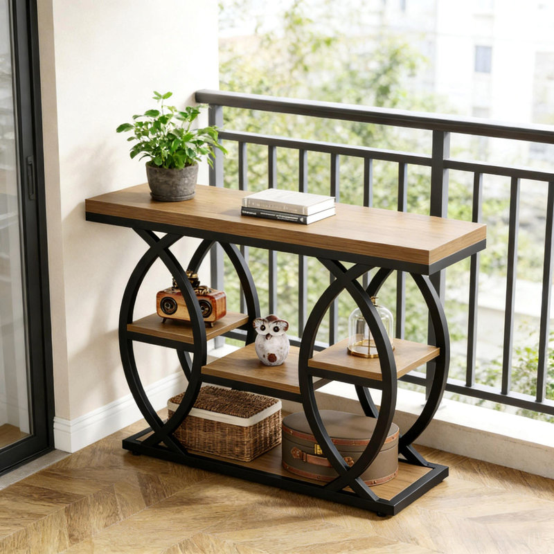 Classic Entryway Table,Practical Console Table,Steady Sofa Table, Black, Black, Black