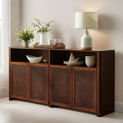 63.02" Mid Century Modern Sideboard Buffet Cabinet with Storage, Large Media Console Table for Living Room, Entryway, Kitchen