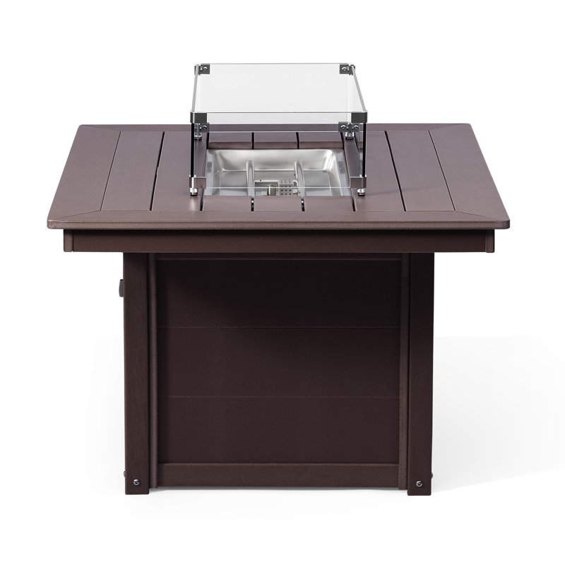 Table de foyer rectangulaire de 34 po x 46 po, 31.5" H x 46" W x 35" D, Dark Brown