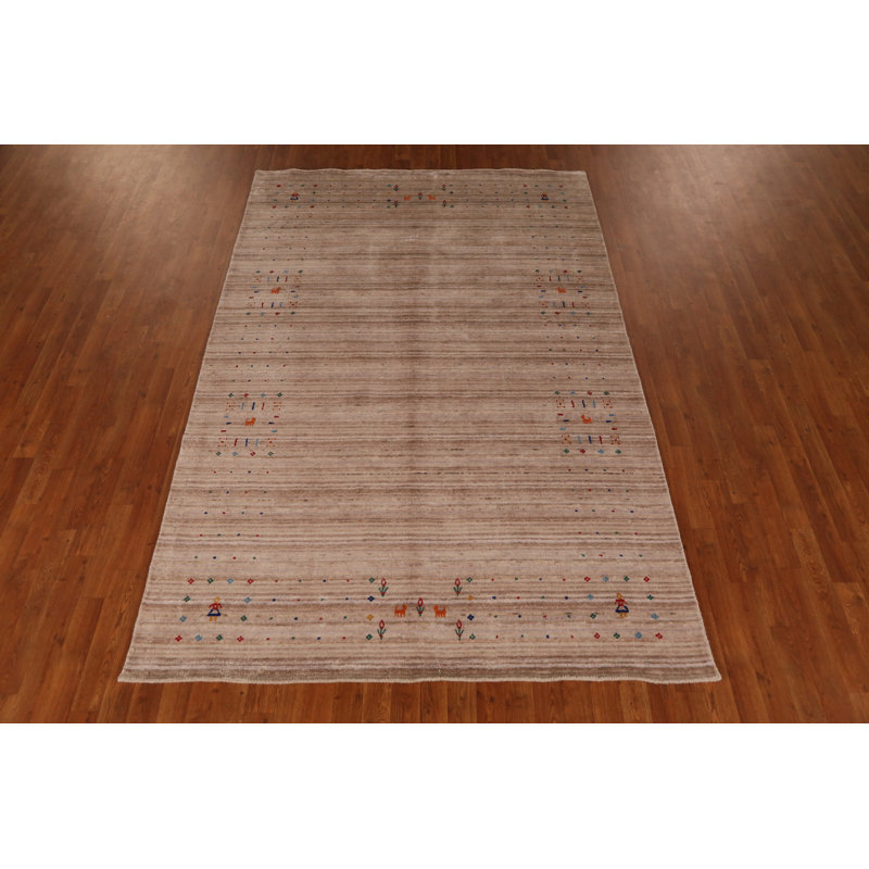 Silk Gabbeh Style Oriental Area Rug 6x9