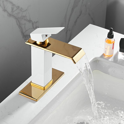 Robinet pour salle de bain à poignée simple avec drain