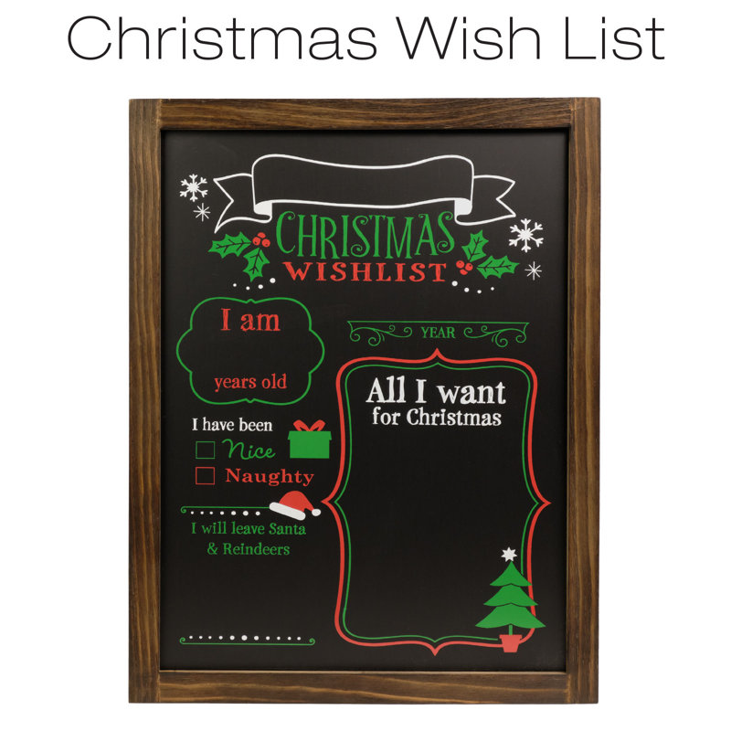 Excello Wooden Chalkboard 13 in by 17 in in Photo Frame Christmas Decoration