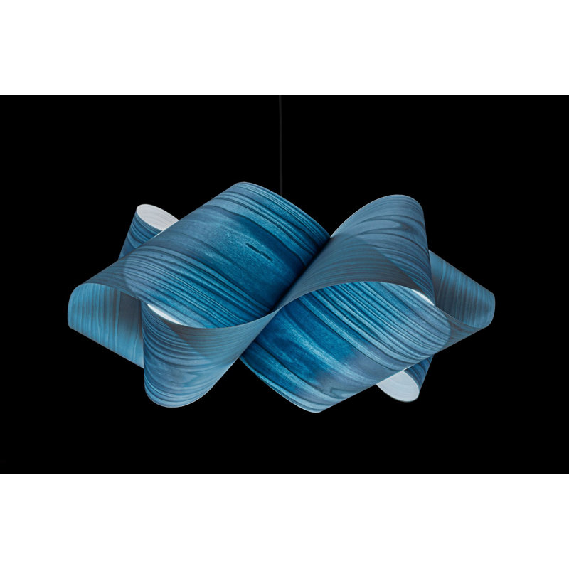 Swirl 1 - Light Unique/Statement Pendant, Blue, E26, Nickel