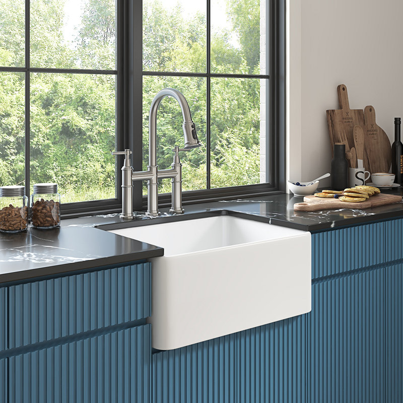 Inch White Farmhouse Sink Deep Apron Sink Undermount Farmhouse Kitchen Sink Single Farm Sink