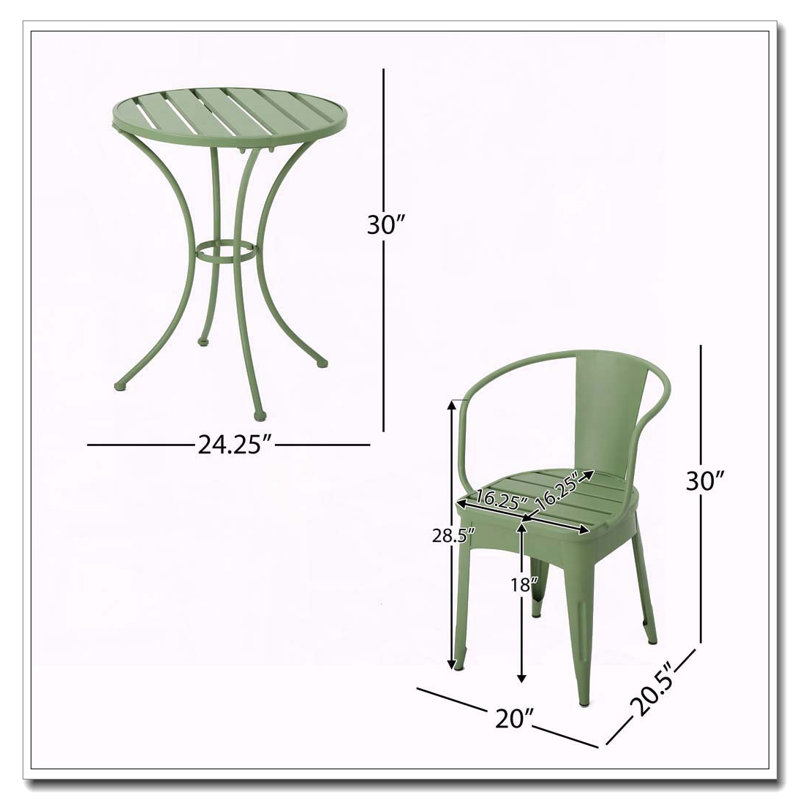 Ensemble d'extérieur 3 pièces, Vert