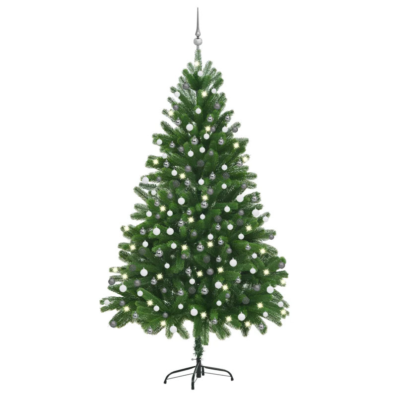 Artificial Christmas Tree with LEDs&Ball Set, 6.89ft H