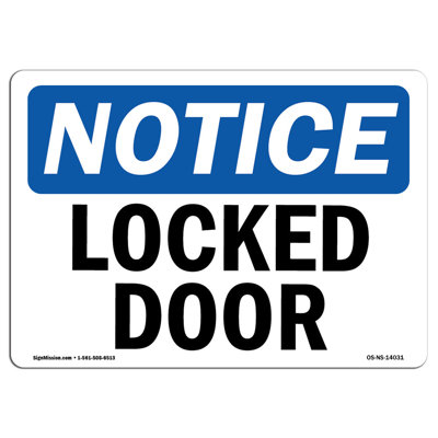 Osha Notice - Locked Door Sign