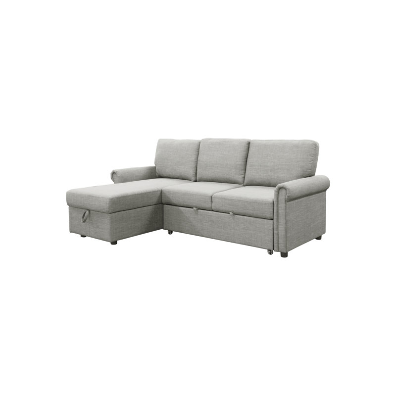 Meriline Upholstered L-Shaped Sectional Left Hand Facing, Gray 100% Polyester 