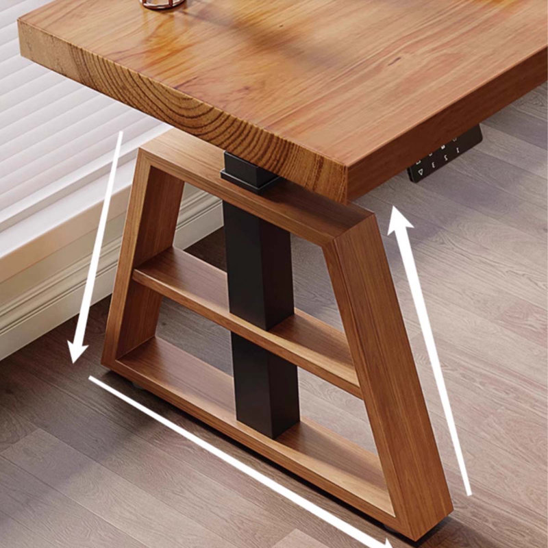 Solid wood electrically adjustable office desk, 29.53" H x 78.74"  W x 23.62" D