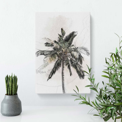 Cuban Palm Tree In Abstract - Wrapped Canvas Print