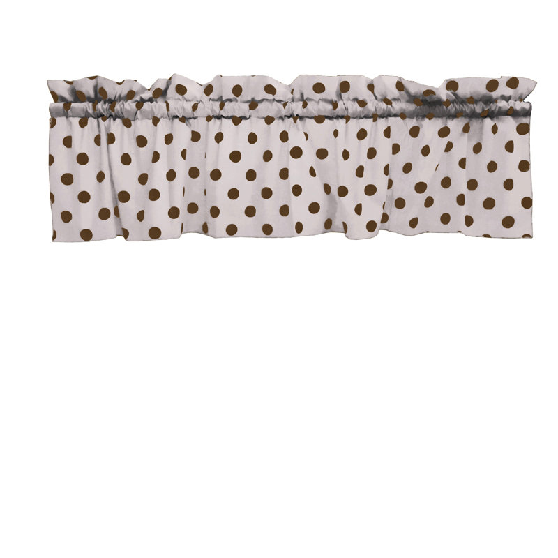 Cantonnière sur mesure en mélange de coton à pois 58 po Chrisman, L 58 po x L 18 po, Blanc / brun