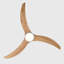 Ventilateur de plafond en bois massif 52 po avec lumières DEL-150315139