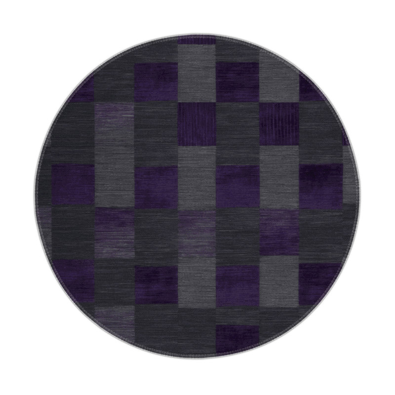 Tapis intérieur / extérieur mauve à carreaux