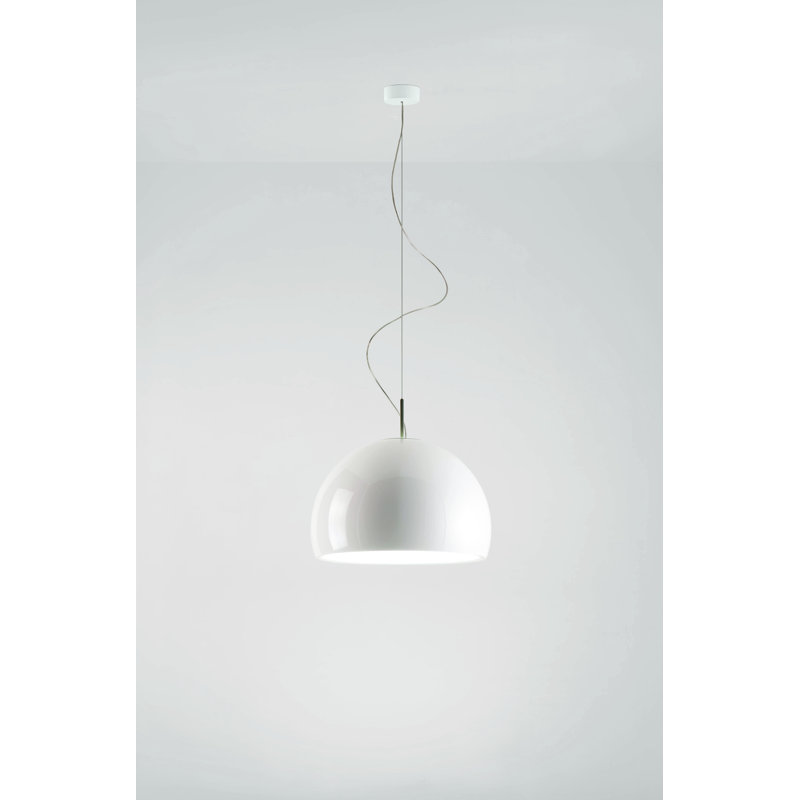 Biluna 1 - Light White Dome Pendant, Glossy White, Yes