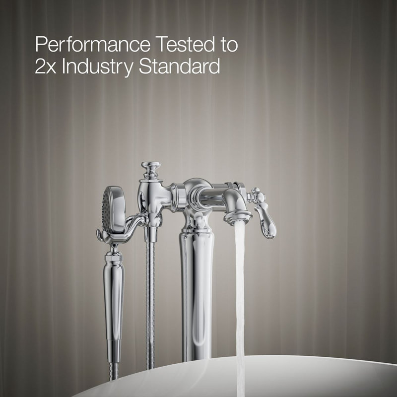 Artifacts® Single Handle Floor Mounted Clawfoot Tub Faucet, Polished Chrome