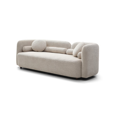 Spacious Sofas, Boucle Fleece Wood Frame Modern Couch For Home