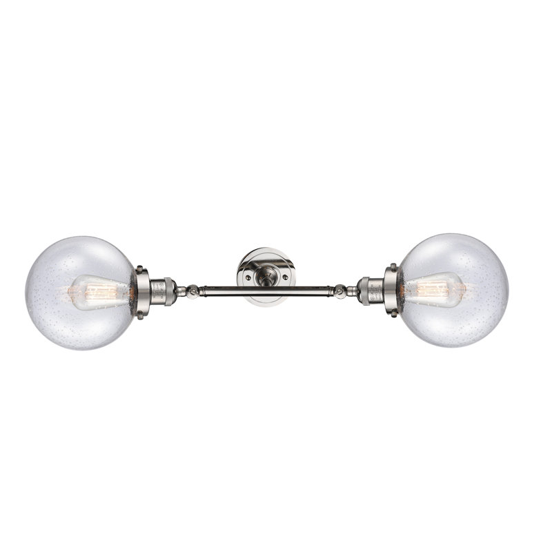 Clementina 2 - Light Dimmable Vanity Light, 60 Watt Vintage Incandescent Bulb, Seedy, Polished Nickel