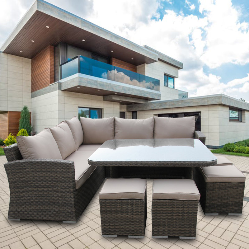 Curve Sofa Dining Set, Nature