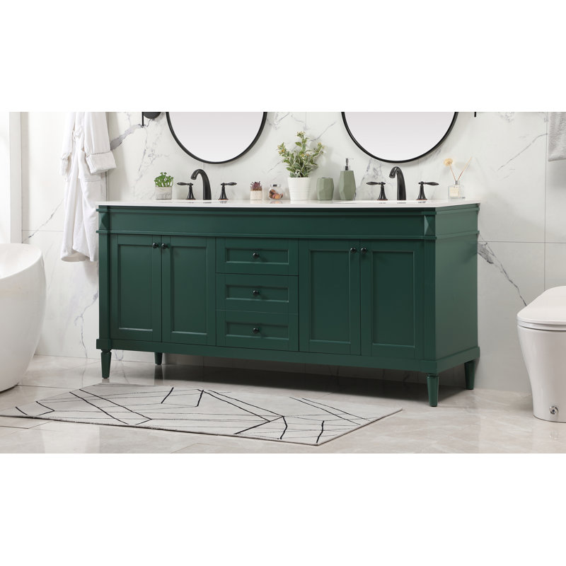 Ensemble de meuble-lavabo double 72 po Readington, Vert