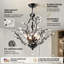 Darcey 4 - Light 18"W Unique Traditional Empire Chandelier with Crystal Accents & Black Metal Frame for Dining Room or Living Room-813893086
