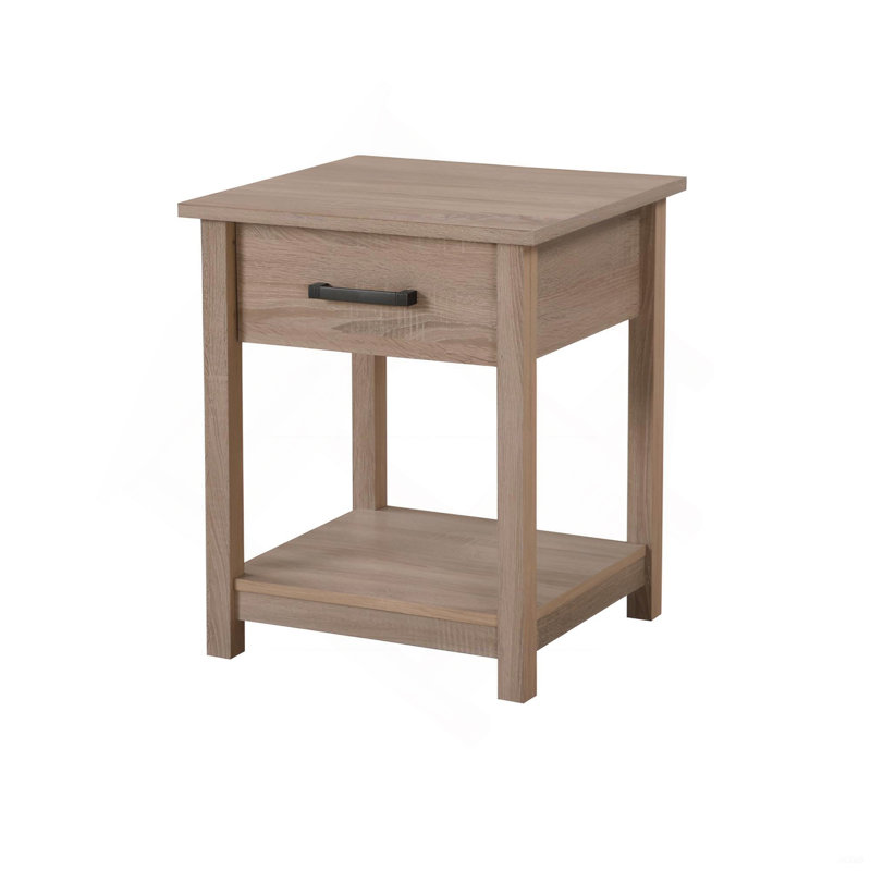 Sleek Contemporary Nightstand In Sandle Wood, Natural