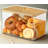 Clear Bread Box with Bamboo Lid, Acrylic Bread Bin for Kitchen Countertop, Food-Safe Bread Holder, Modern Breadbox Keeps Bread Fresh, Versatile Storage Container