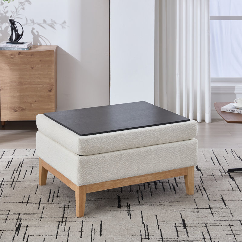 Table basse avec repose-pieds Ivory Boucle Idée de cadeau