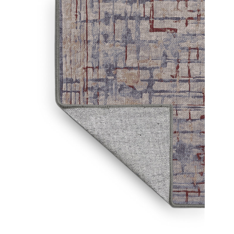 Machine Washable Gray Area Rug, Rectangle 7' x 9'