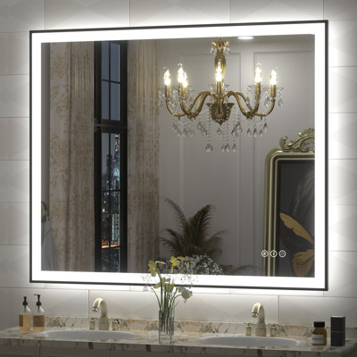 Aevar UL Certified Front & Back LED Anti-Fog Tempered Glass Framed Bathroom/Vanity Mirror with 3-Year Warranty