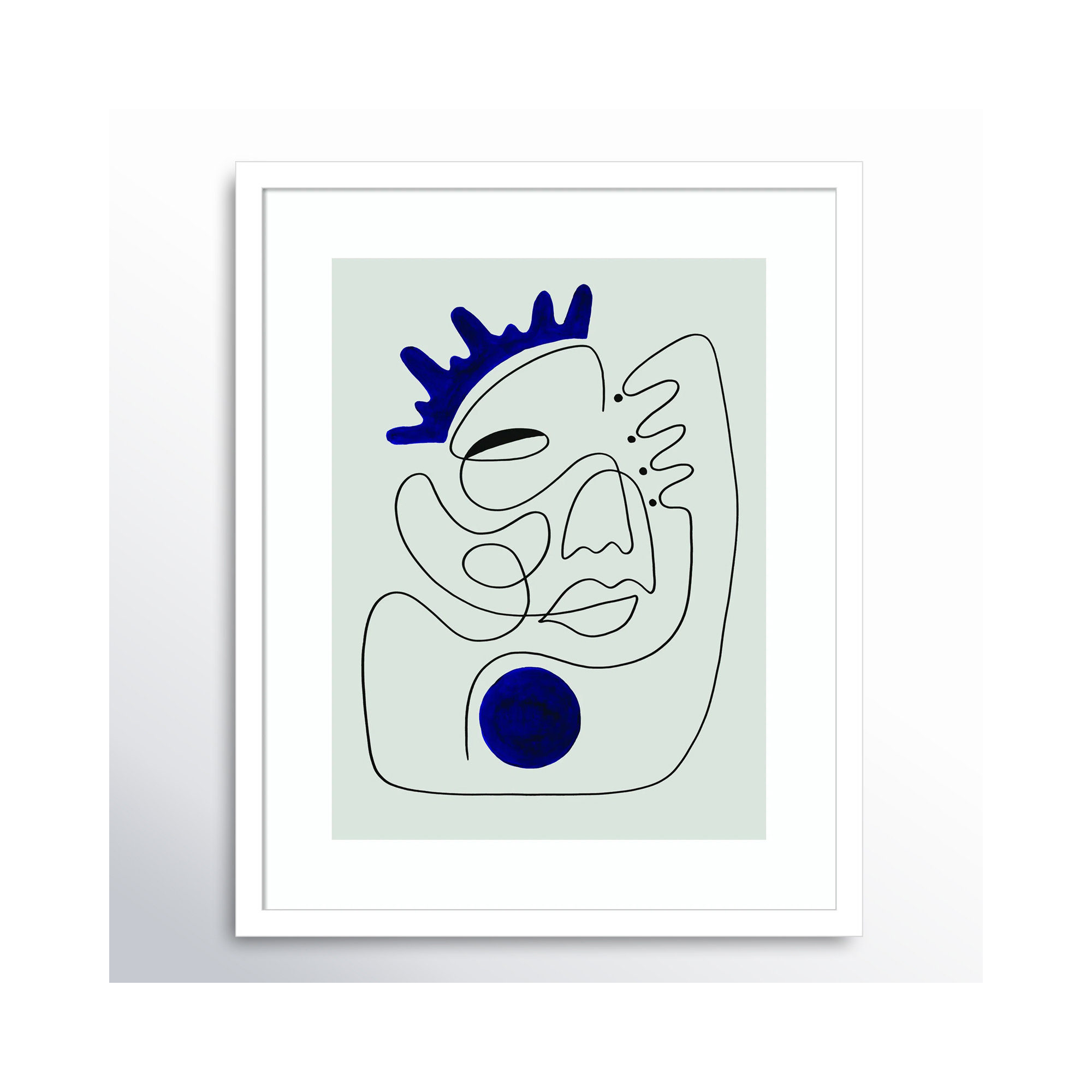 El Rey by Shatha Al Dafai, 21.38" H x 17.38" W x 0.875" D, Noir Black Framed