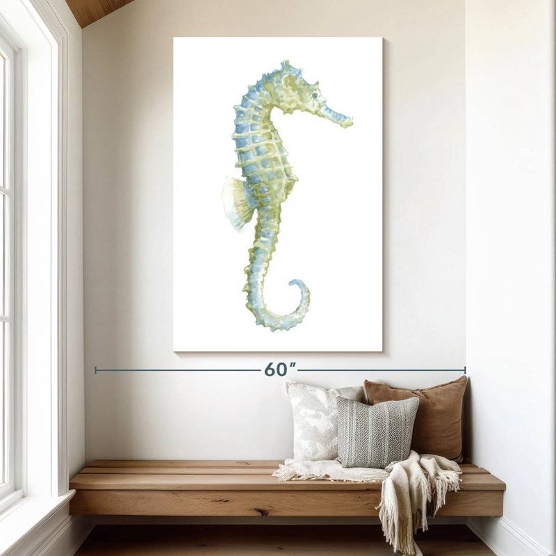 Brampt aquarelle hippocampe I, H 51 po x l 34 po