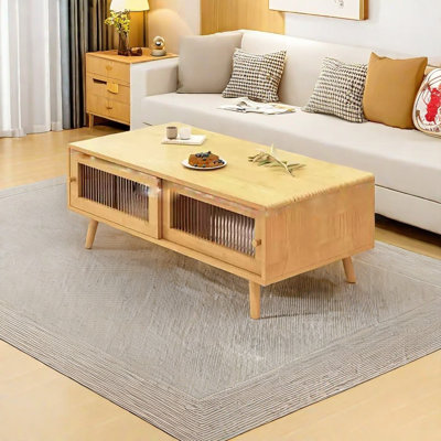 Heavy-Duty Coffee Table with Sliding Storage