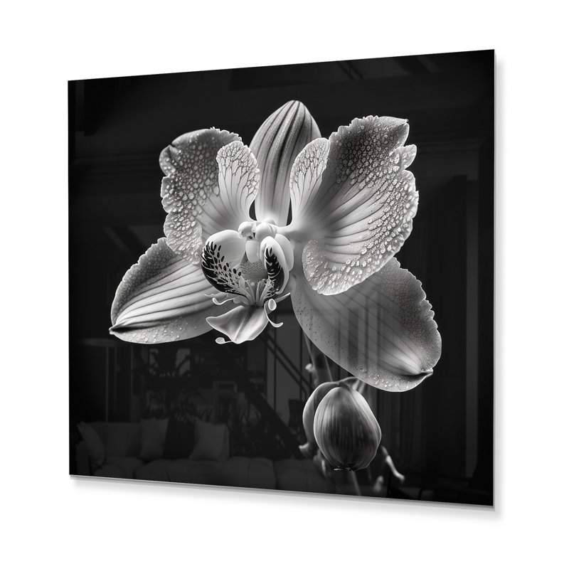 - Décoration murale orchidée florale en métal, H 29 po x l 29 po x P 1 po