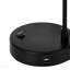Éclairage, H 21 po, lampe de table, port USB inclus, métal noir, abat-jour noir, moderne