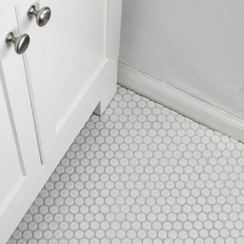 Carreau de mosaïque en porcelaine pour mur et plancher 12 po x 12 po Cascade, Blanc mat