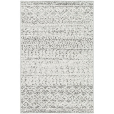 Warkentin Geometric Light Gray/Gray/White Area Rug