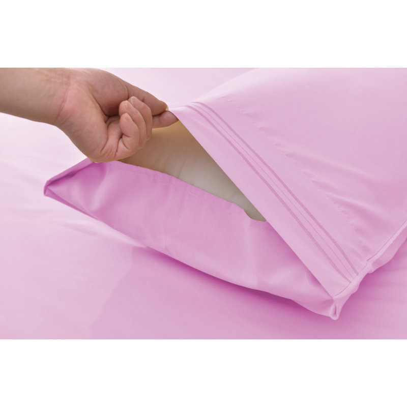  Ensemble de draps 1800 fils en rayonne de bambou, Grand, Rose