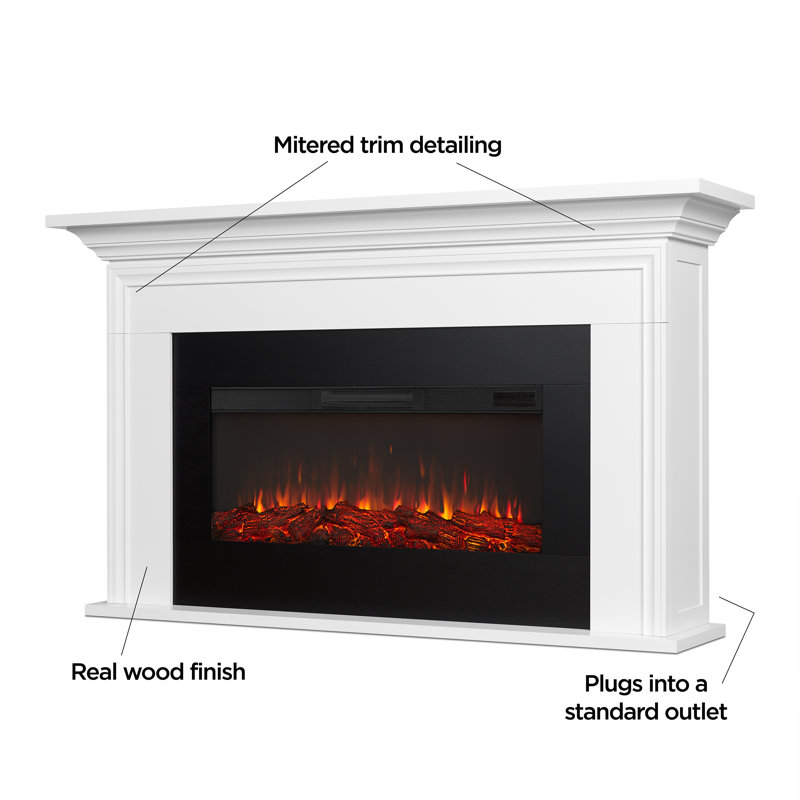Cleo 76" Landscape Electric Fireplace In White