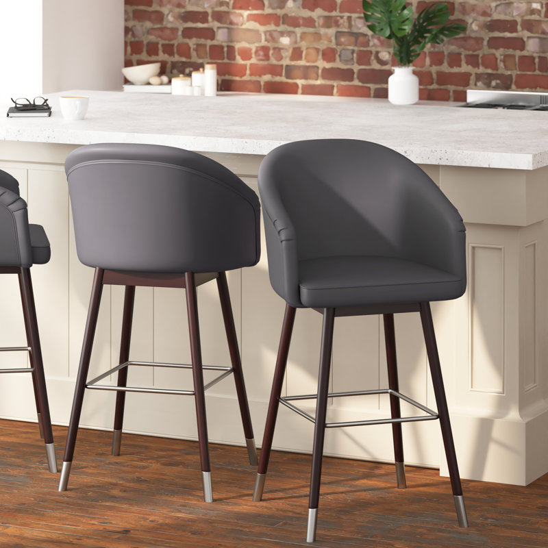 Tabouret de bar et de comptoir Brida, gris, Tabouret de bar (siège d'une hauteur de 30 po)
